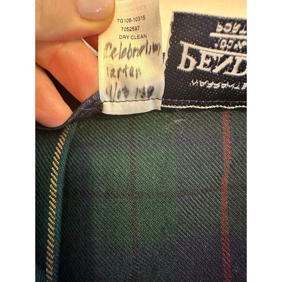 Pendleton Celebration Green Tartan Pleated Wool Midi Skirt Dark Academia Size 10 - Picture 8 of 9